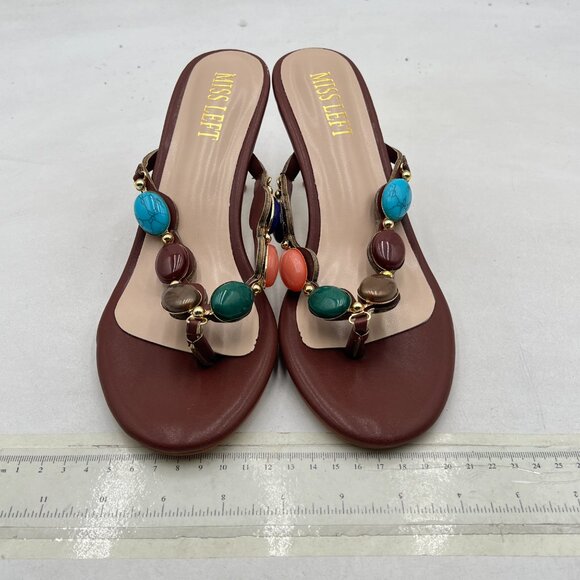 Miss Left | Shoes | Miss Left Sienna Jewelled Open Toe Flip  miss left Sienna Jewelled Open Toe Flip Flops High Heel Slip on Thong Sandals